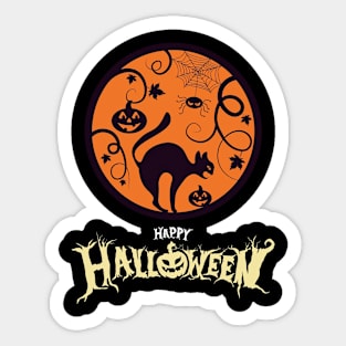 Happy Halloween Orange Ragdoll Cat Sticker